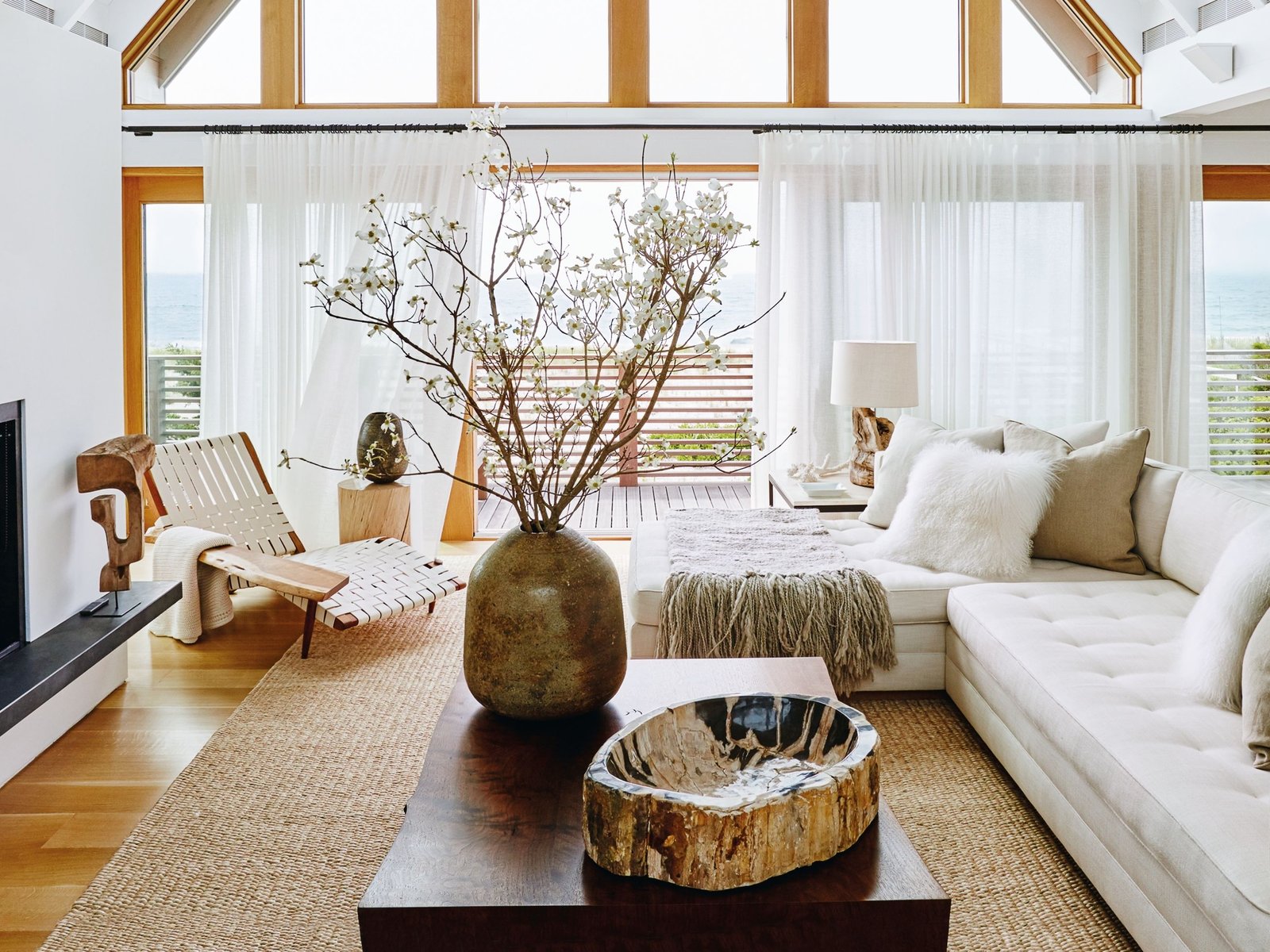 Natural rattan material in a considered interior