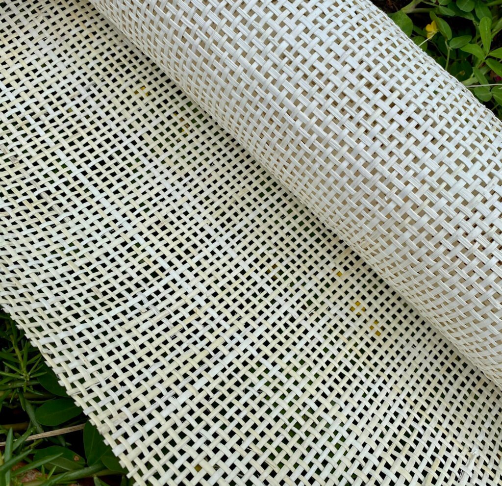 24" Wide, BLEACHED Woven Radio Cane Webbing Roll Weave, Cane Webbing Roll, Full Size Available.